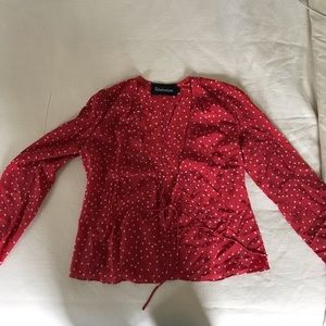 Realisation silk tie front star top